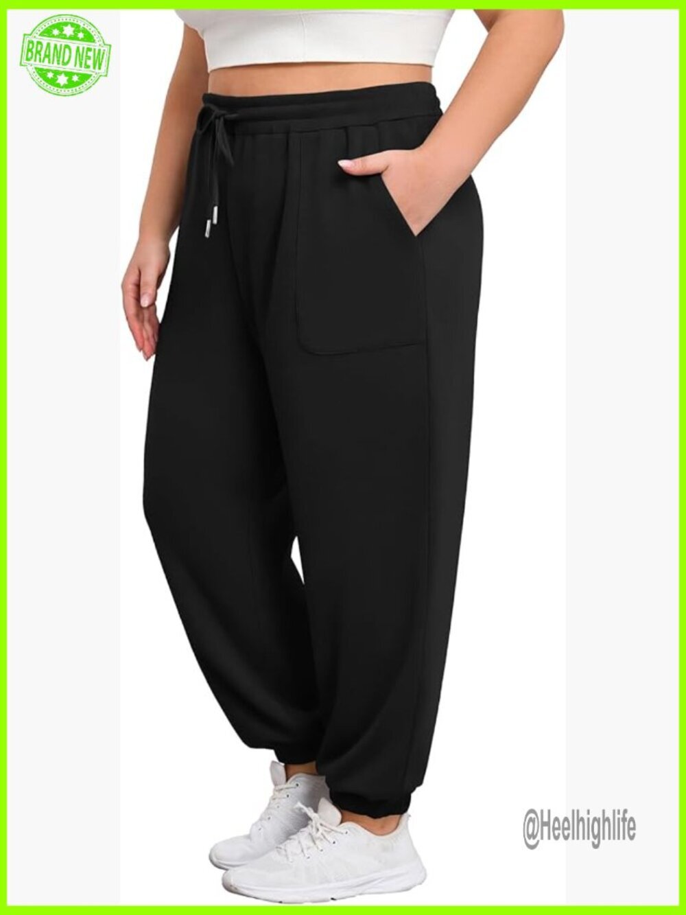 Plus Size Sweatpants Lounge Joggers Elastic Waist Workout Active Pants Pockets
